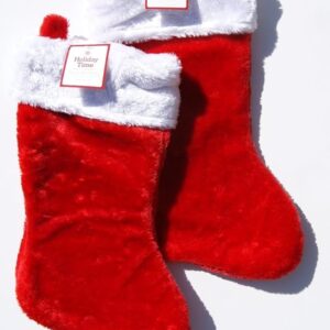 Holiday Time Red Plush Christmas Stockings - 2 Count